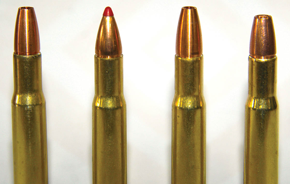 Patrick used the uppermost pressure relief groove provided by each bullet design as a crimping groove. This created compatible overall loaded lengths and every round fed flawlessly.